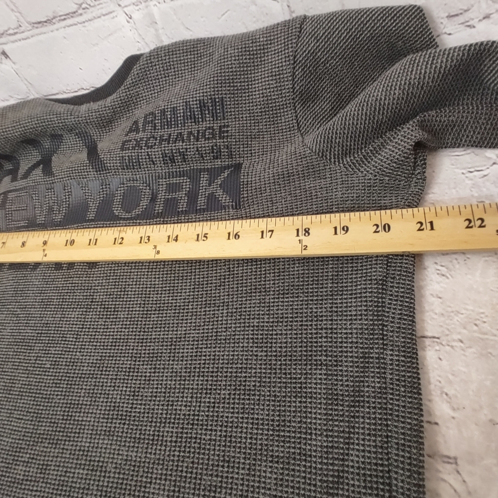 Armani Exchange Mens Waffle Knit Ringer Newyork Milan Pullover Medium Longsleeve - Picture 9 of 11